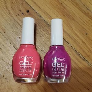 2 New broadway nails gel strong pink & purple
